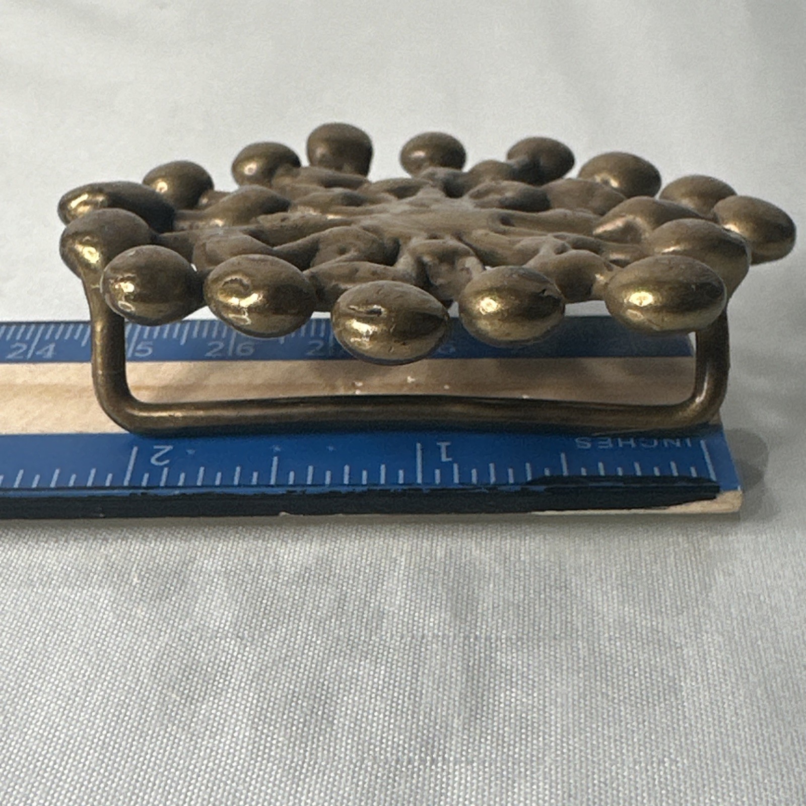 Vintage Jack Boyd Bronze Belt Buckle – Mid Century – Brutalist – Atomic Design