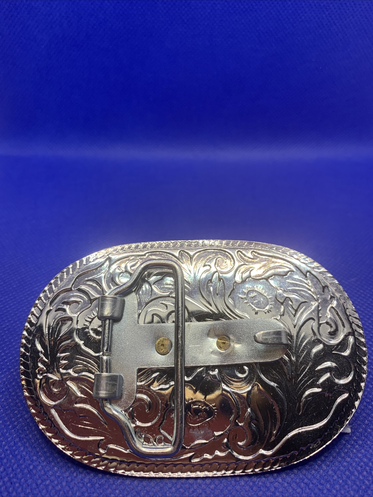 Silver And Gold Toned Longhorn Steer Cattle Belt Buckle Cowboy Cowgirl