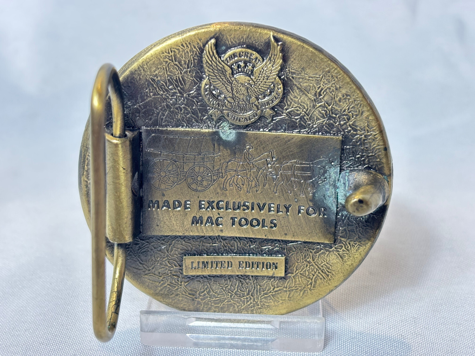 VTG Mac Tools Belt Buckle Round Western Style Ltd Edt Great American Buckle Co