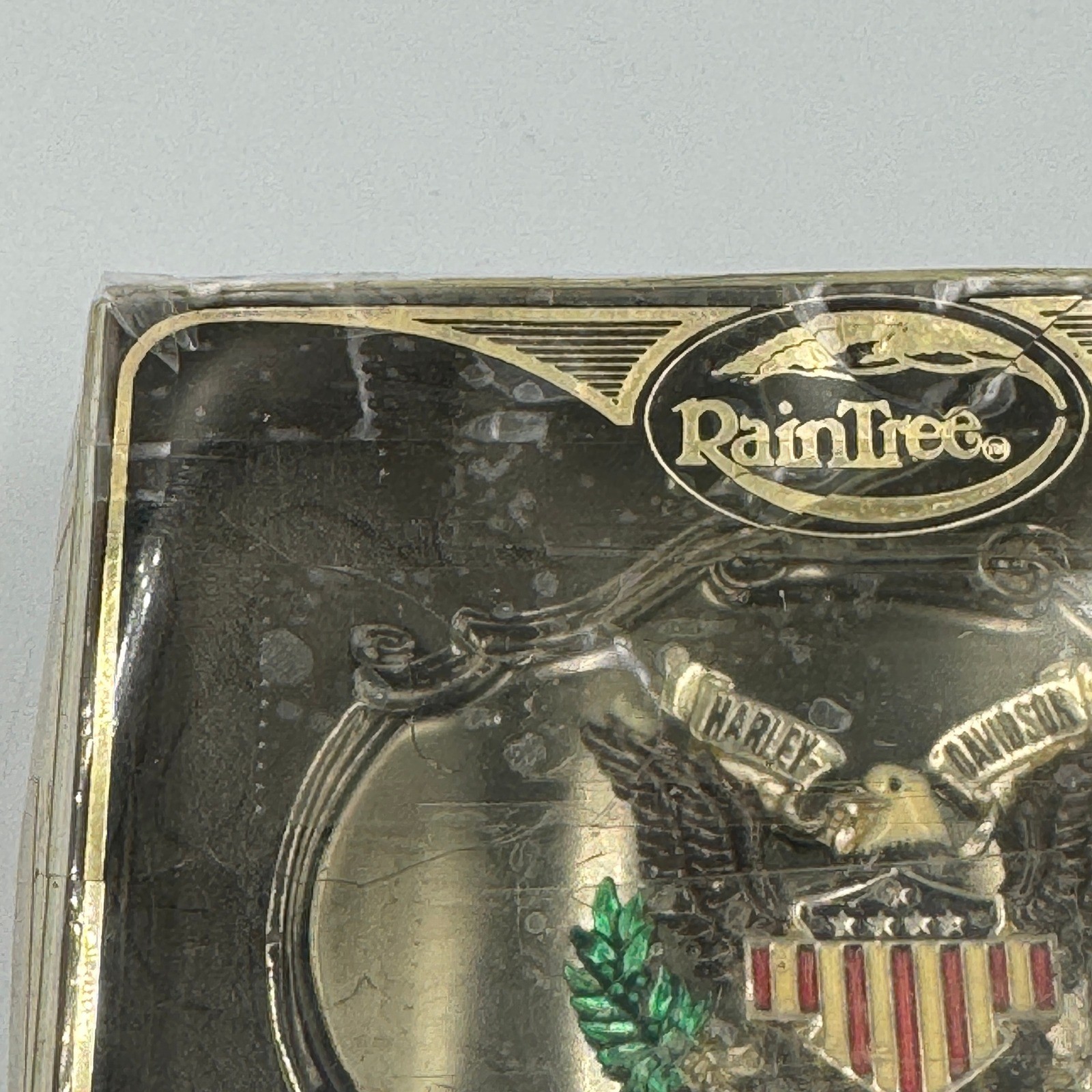 Vintage 1978 Raintree Harley Davidson Eagle Belt Buckle Black Enamel Americana