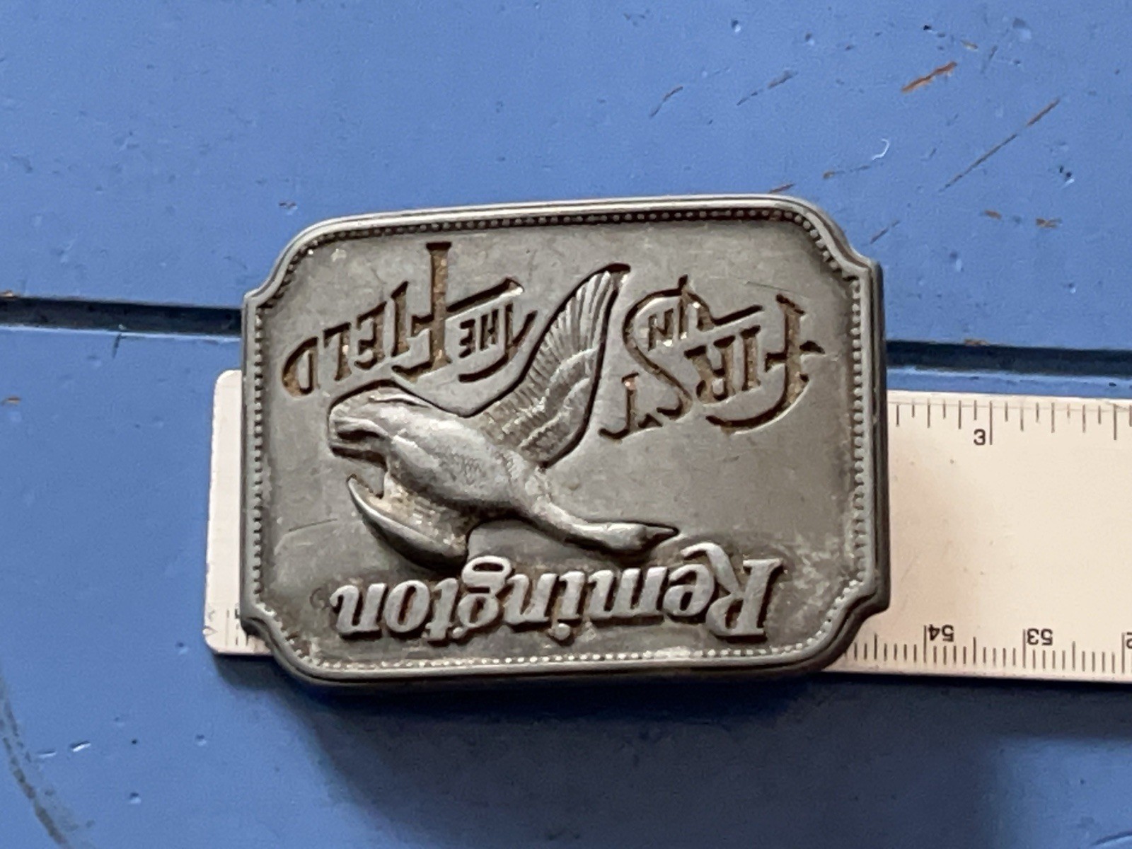 Remington Since 1816 – « Canada Goose » Belt Buckle by Sid Bell Pewter Circa 1980