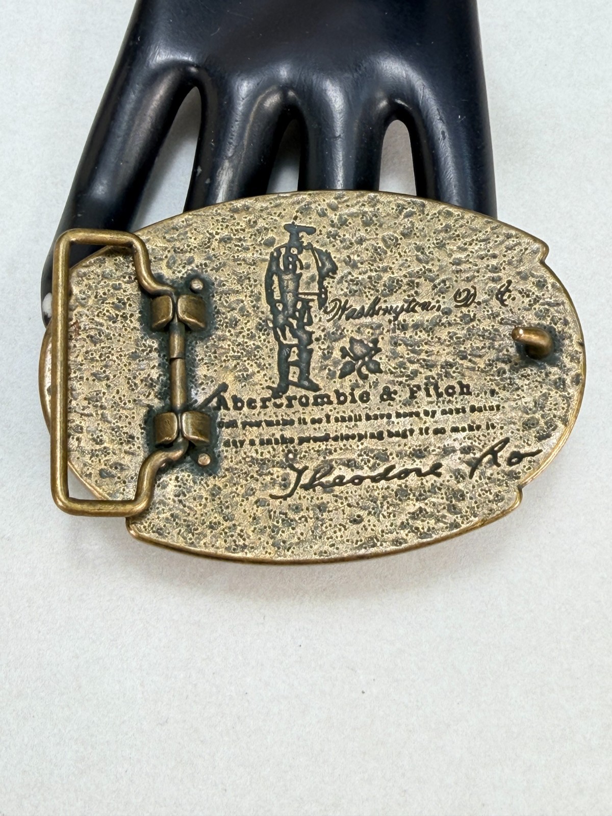 Vintage Abercrombie & Fitch Moose Belt Buckle Established 1892 Heritage