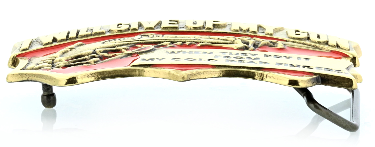 « From My Cold Dead Fingers » Gun Rights Solid Brass Belt Buckle