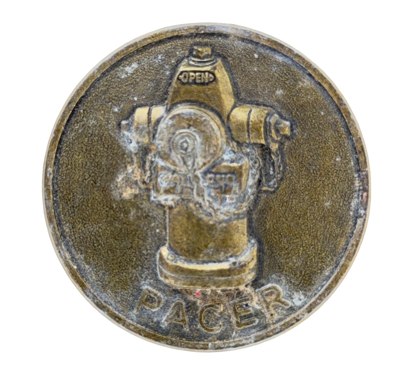 Pacer Vintage Belt Buckle Firefighter 🔥 Fire Hydrant METAL Collector Patina