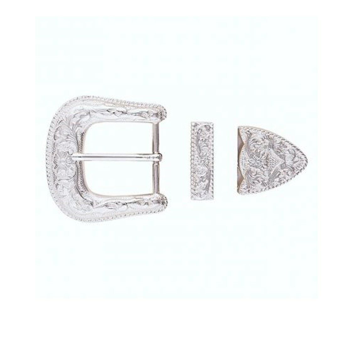 New 3 pc Belt Buckles Sets in Silver and Antique Silver in 1&Prime; or 1 1/2&Prime; width