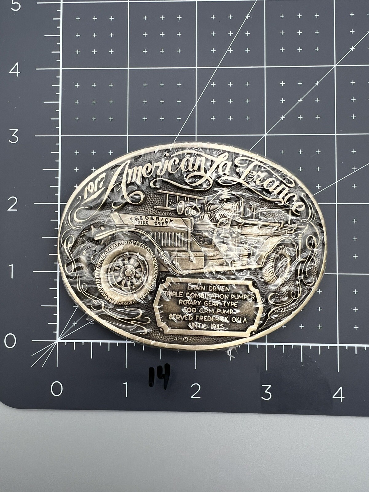 American La France 1917 Fireman Belt Buckle Fire truck Firefighters (14)