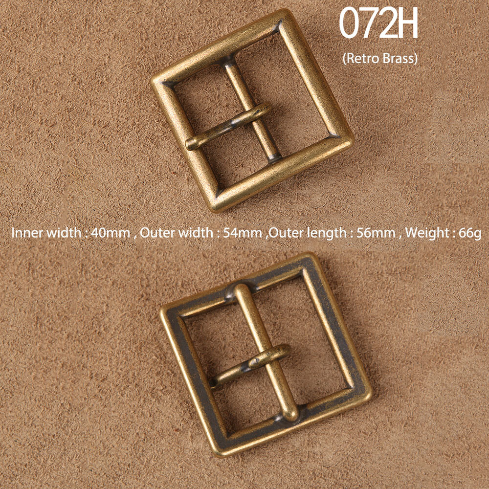 Solid Brass Pin Buckle Leather Craft DIY Belt Men Women 38mm 40mm Polished Gold