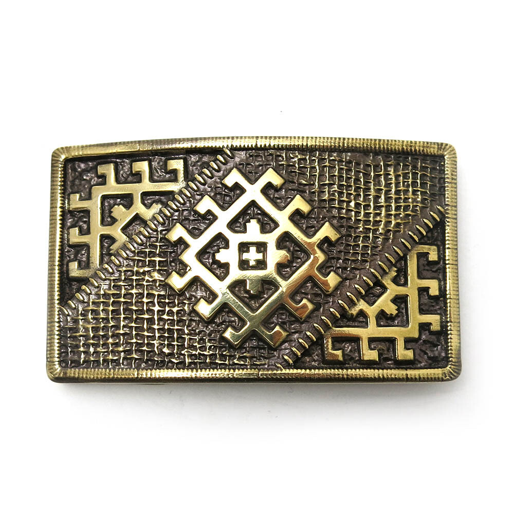 Brass belt buckle Ancient Scandinavian Slavic Solar symbol, Ancient Pagan sun