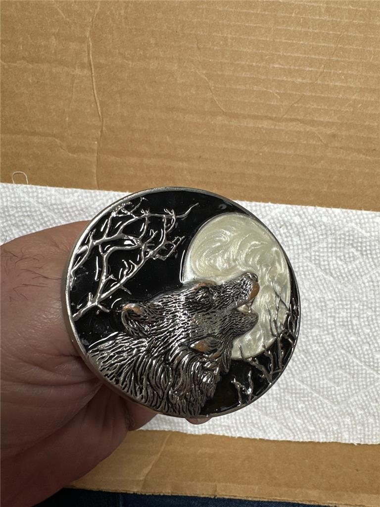 Vintage Howling Wolf Belt Buckle