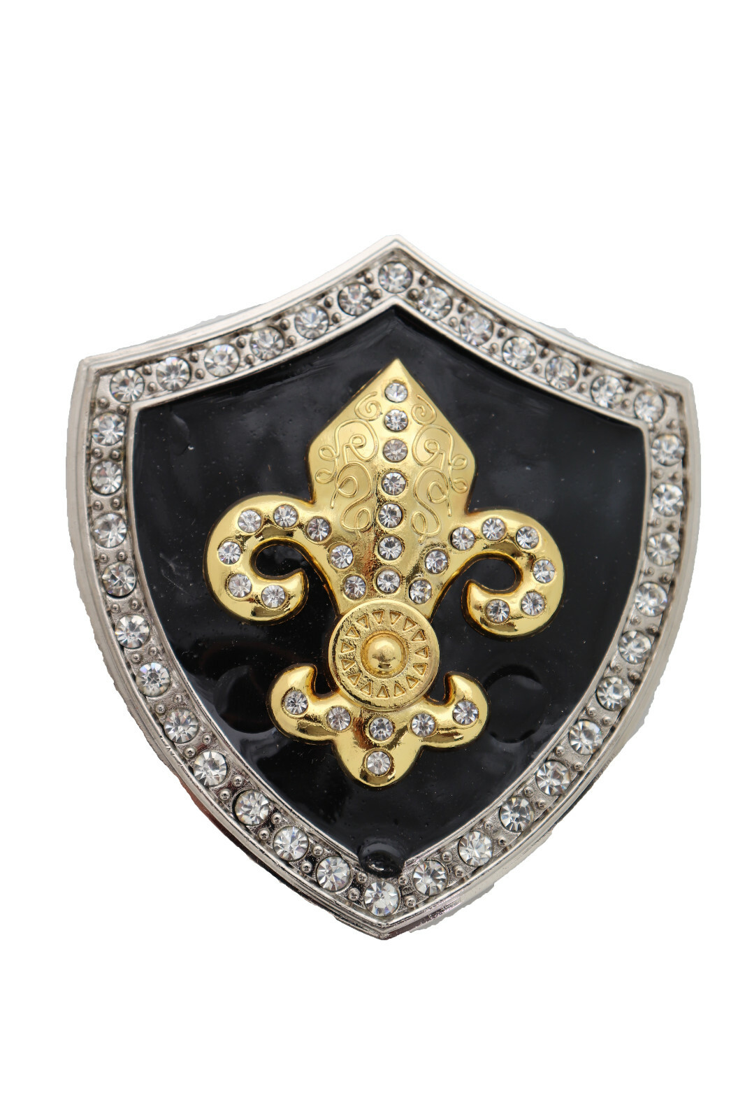 Men Belt Buckle Silver Metal Western Gold Fleur De Lys Lily French Symbol Flower