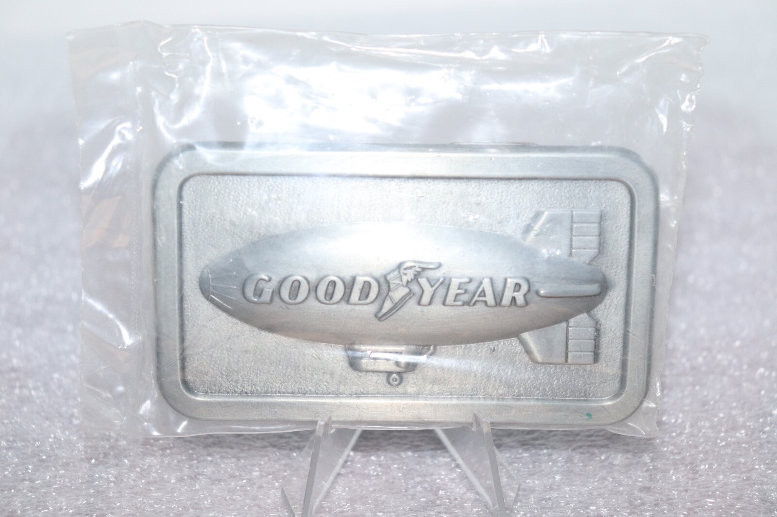 Vintage 1974 The Goodyear Blimp Tire & Rubber Co Pewter Belt Buckle
