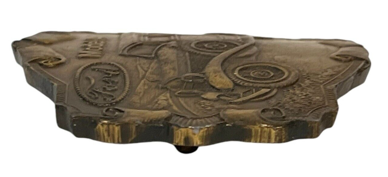 Vintage Ford Model A Car Brass Belt Buckle Scrolls Transportation