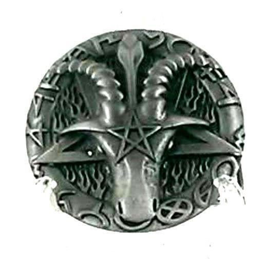 Ram&rsquo;s Head Pentagram Belt Buckle