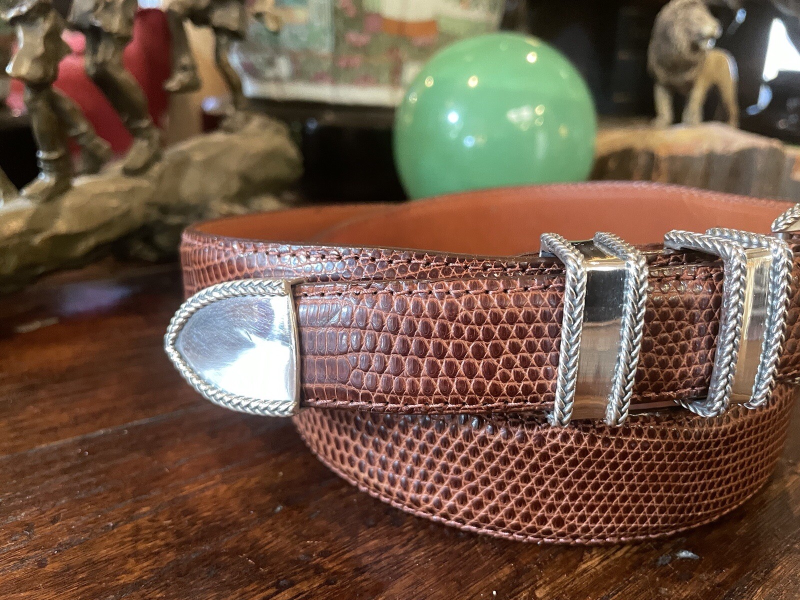 Horst Schrader James Reid Style Sterling Silver Belt Buckle 35-37-1.25-1”🦎✅