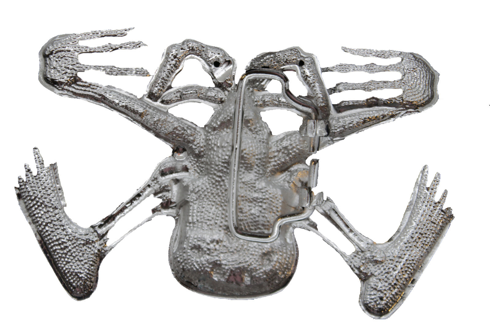 Men Western Belt Buckle Silver Metal Bling Skeleton Skull Big UFO Goth Emo