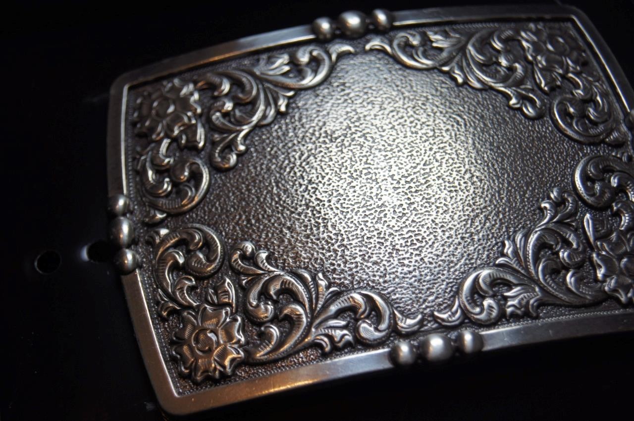 Ariat Western Buckle Rectangle Floral Silver A37060