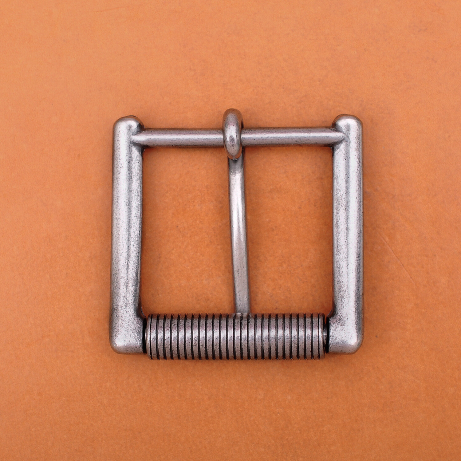 Heavy Strong Solid Antique Silver Prong Pin Roller Buckle For Veg Leather Belt