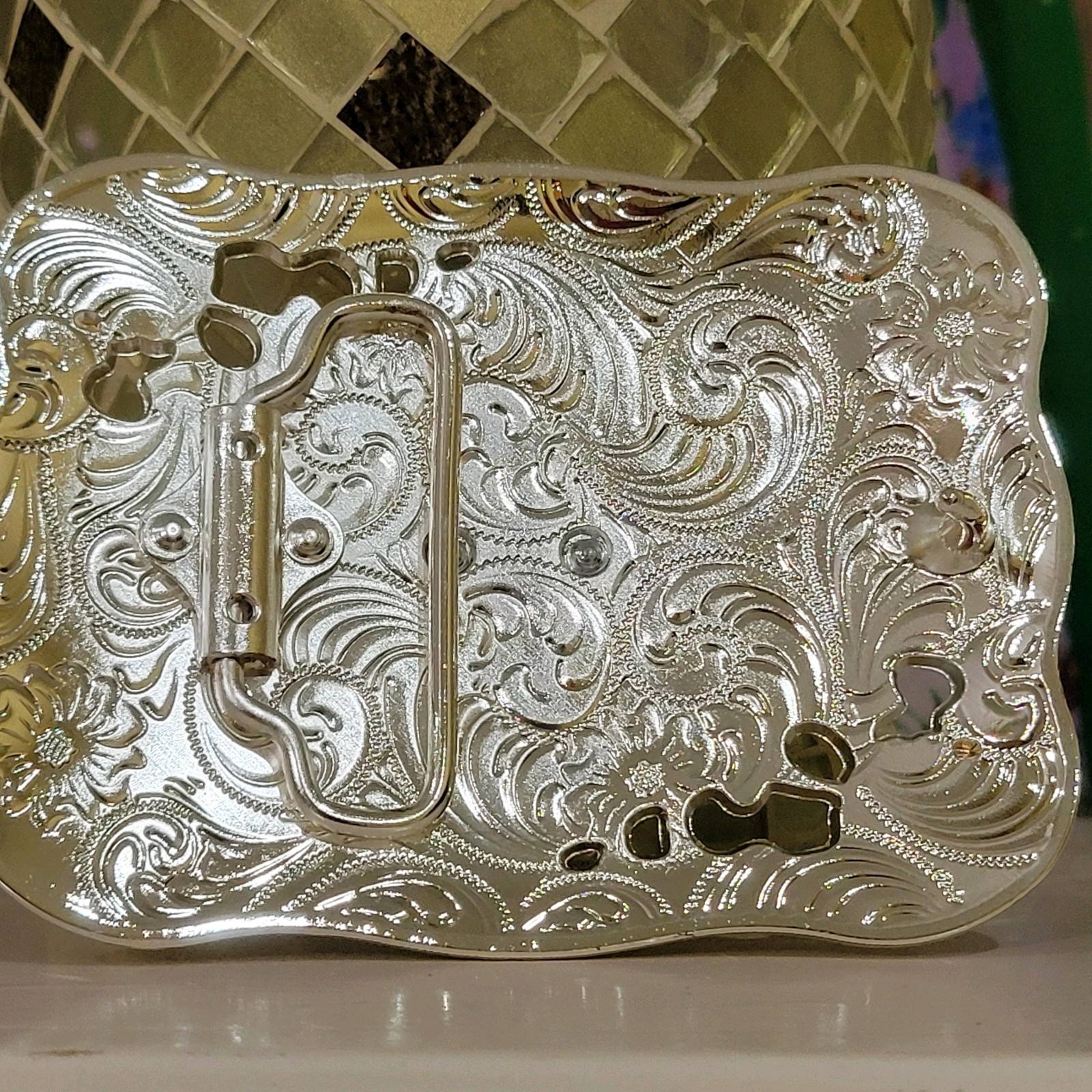 Centenario Cowboy Belt Buckle Western Hebilla Rodeo Silver Rosetone Coin