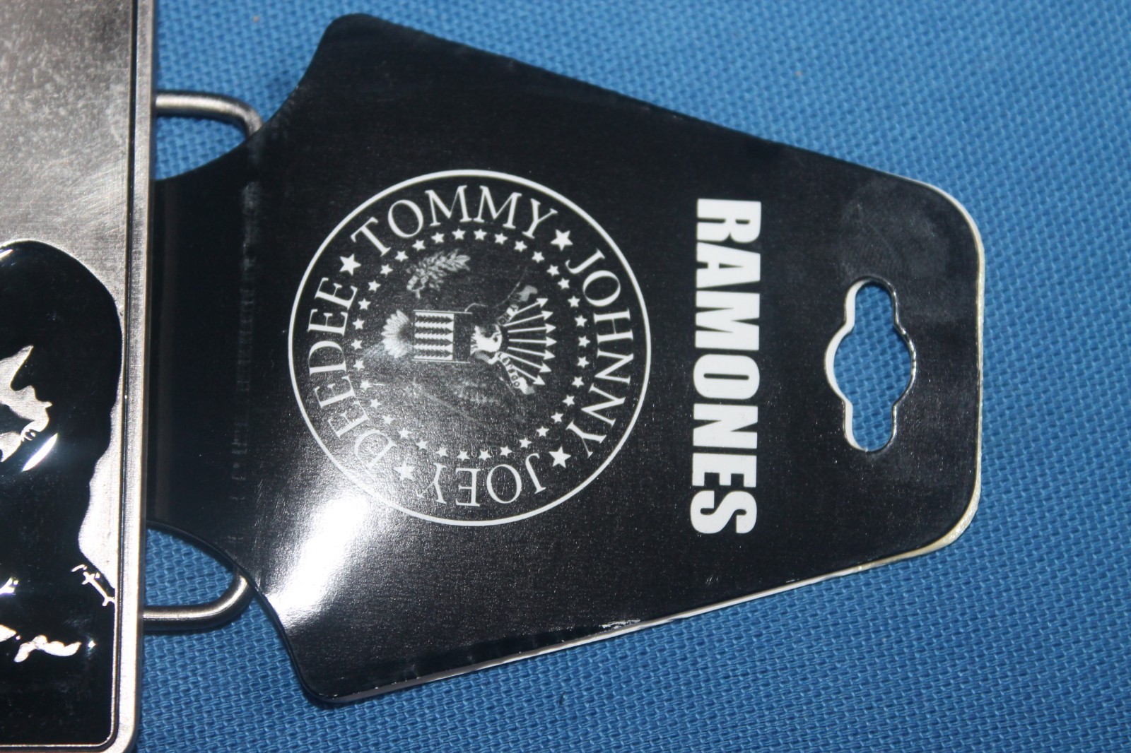 Ramones Belt Buckle Rock Band Square Photo Black Enamel Silver Metal 2006 New