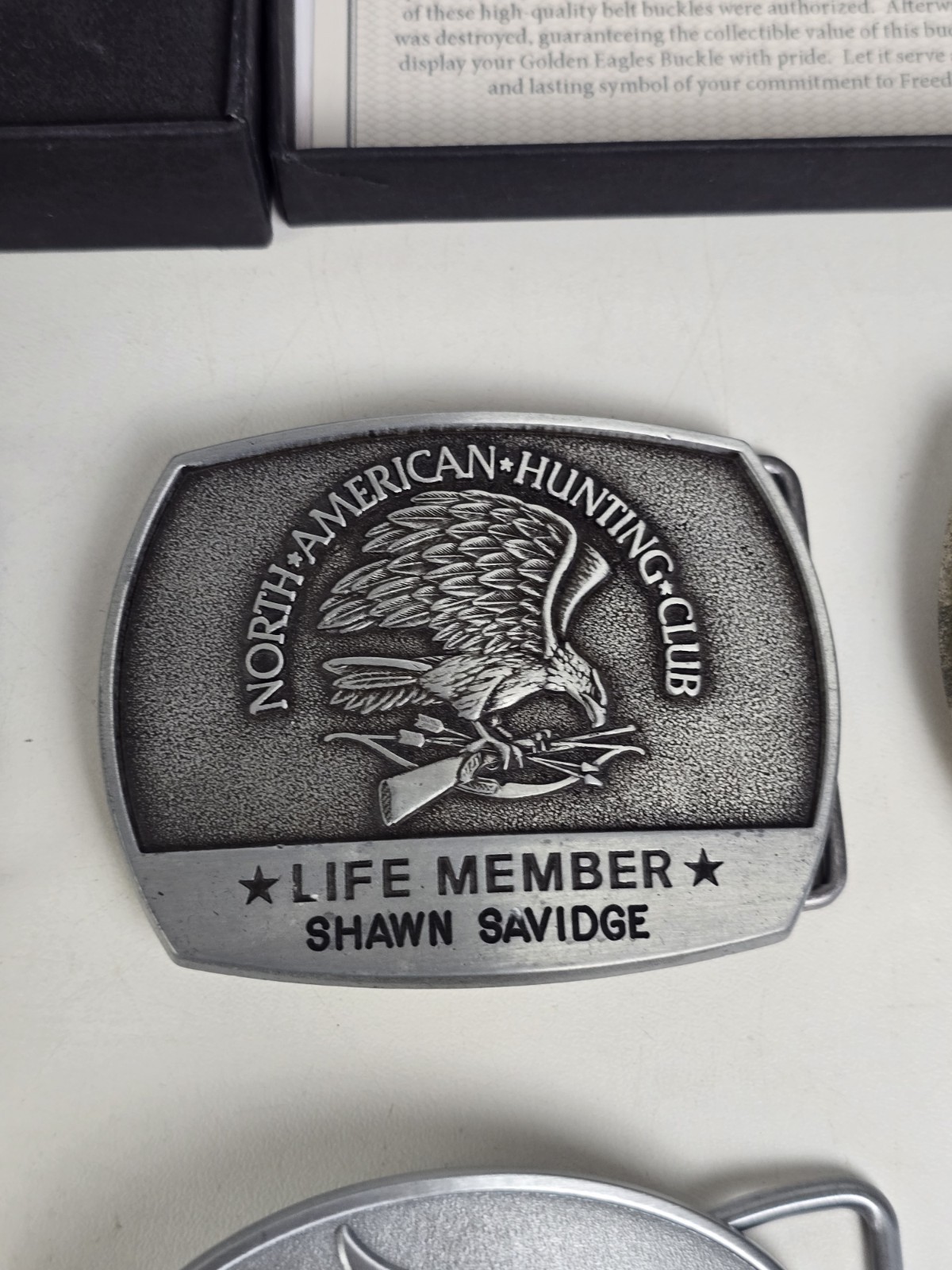 NRA GOLDEN EAGLES BELT BUCKLE – Flying Eagle – HANDYMAN Life Member Meritor CYA
