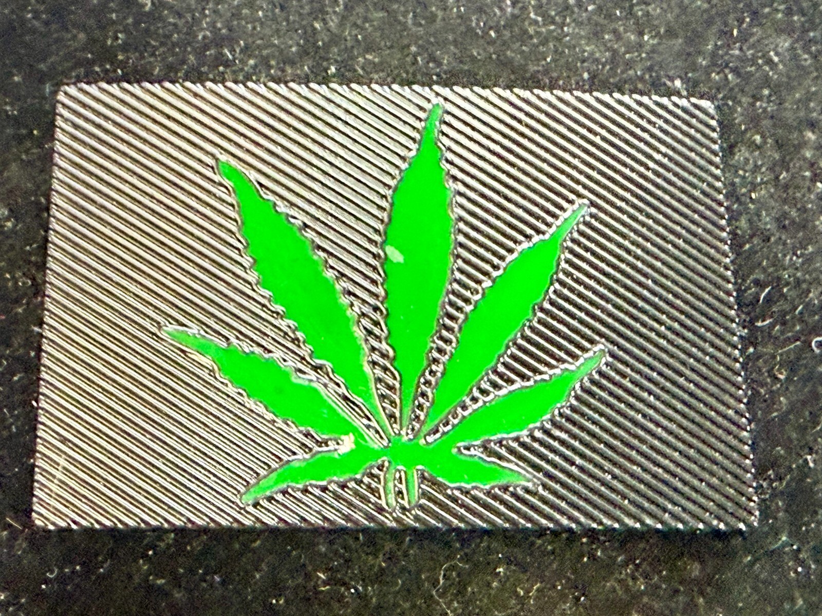 Marijuana Cannabis Weed Pot Leaf Green & Black Color Rectangular Belt Buckle