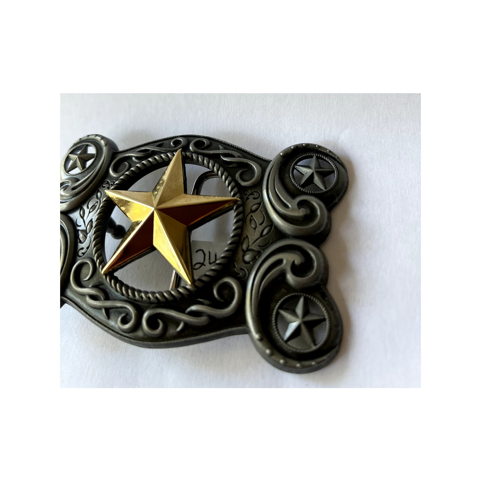 Silver Bronze Star Western Country Belt Buckle Unisex