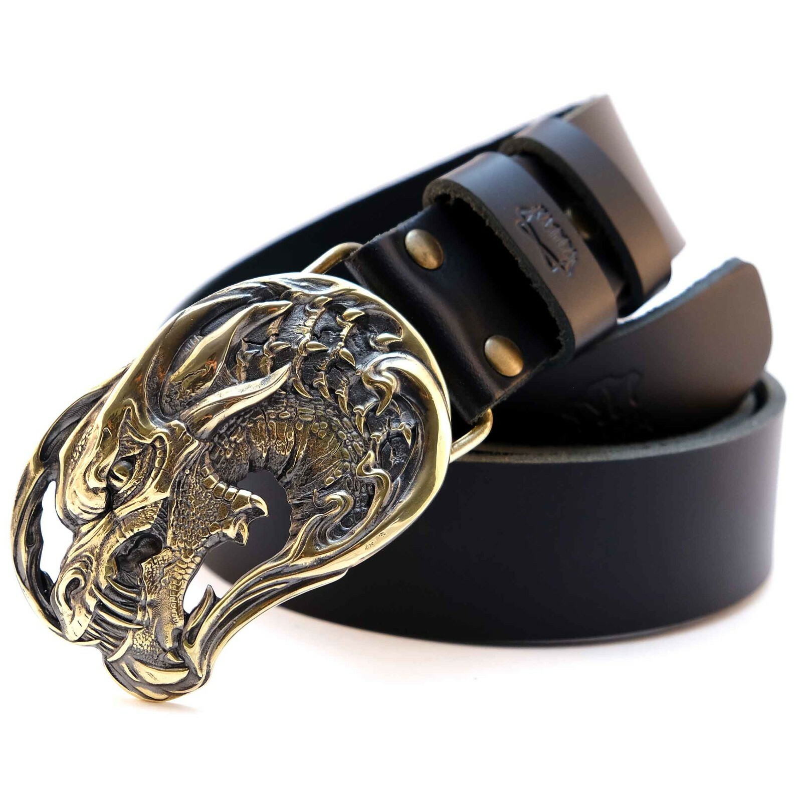 Dragon brass belt buckle Jormungands Head, Scandinavian Old Norse Jörmungandr