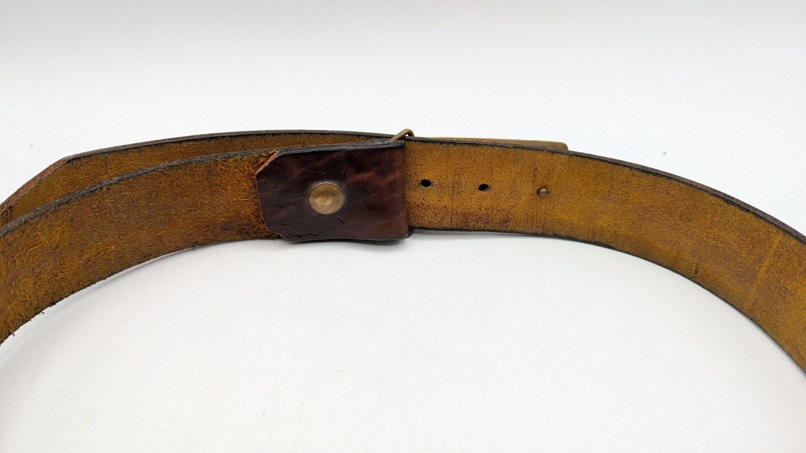 vintage 1970s leather belt & buckle MICHELOB beer SOLID BRASS cowboy WESTERN