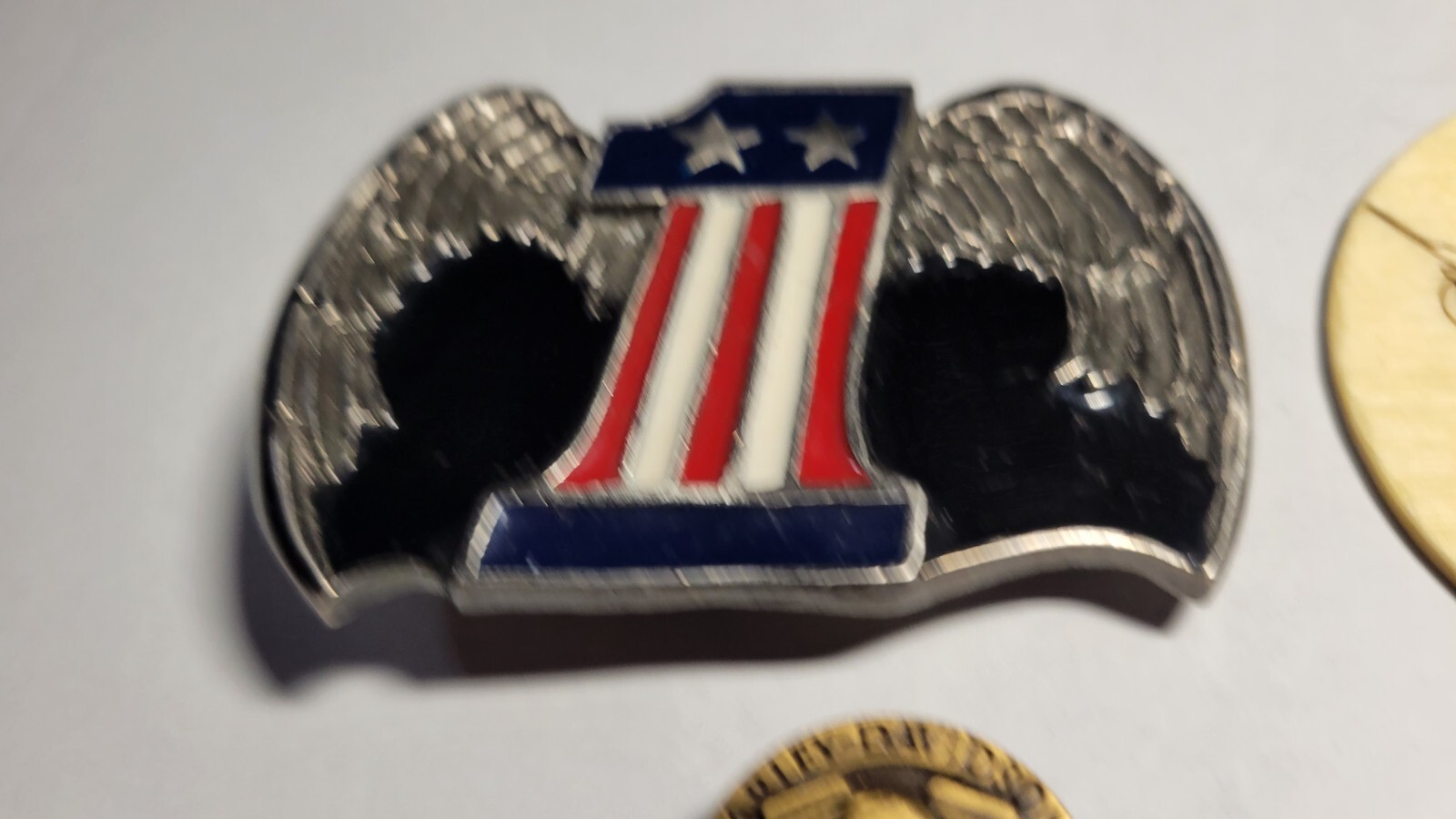 Vintage Harley Davidson #1 Wing Belt Buckle Panhead Pin Brass AMF Chopper Vest