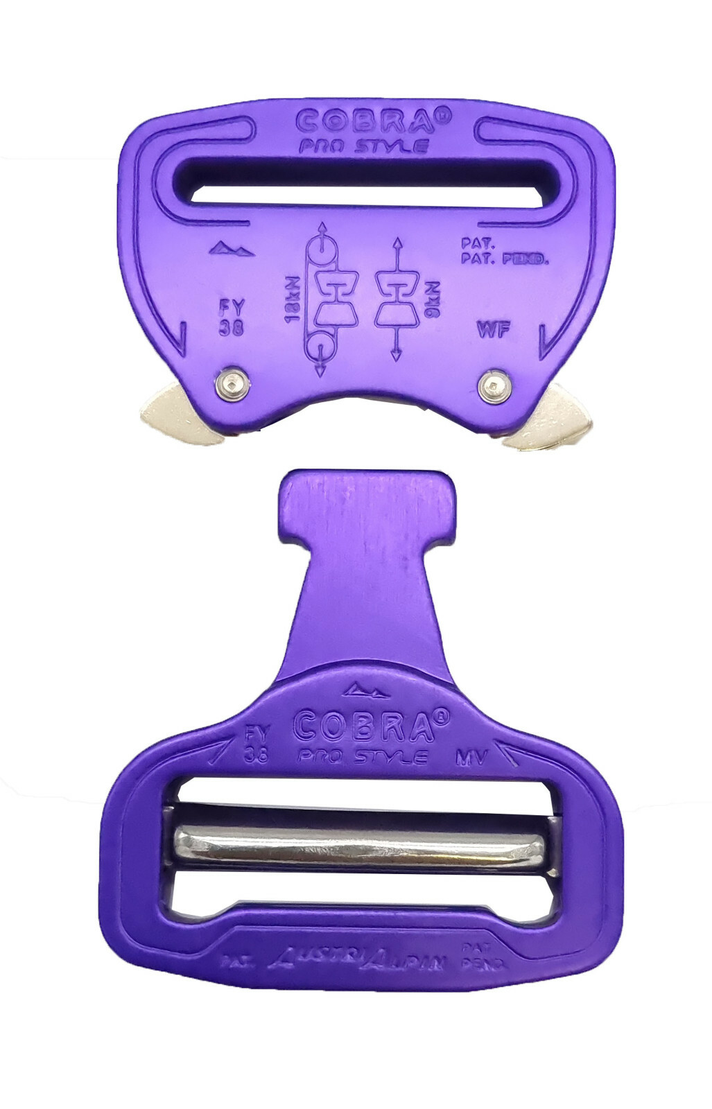 AustriAlpin Purple 38mm/1.5&Prime; Pro Style Cobra Buckle – Male Adj Female Fixed