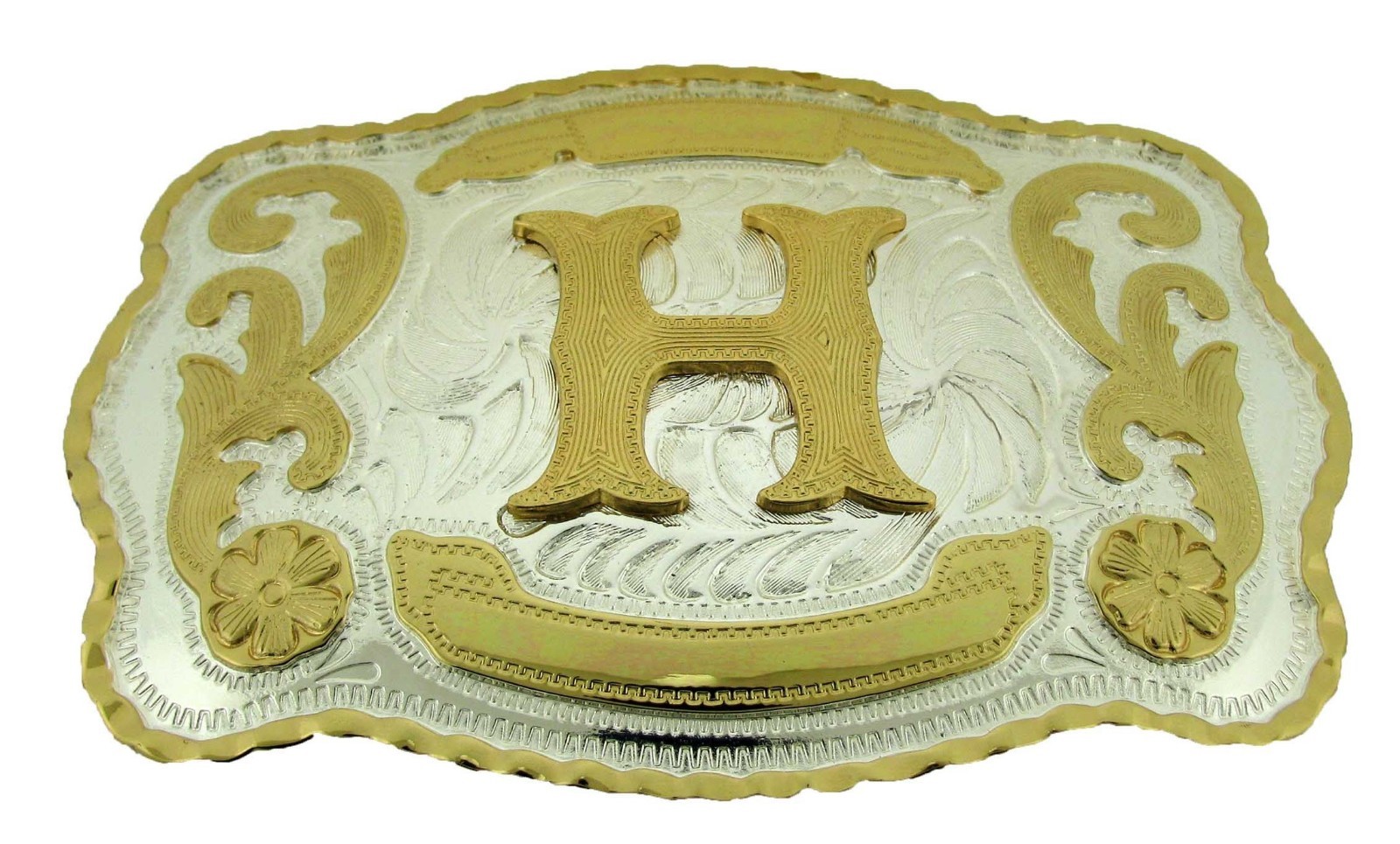 Initial Letter Gold Silver A-Z Belt Buckles Women Farm New Western Cowboy Rodeo