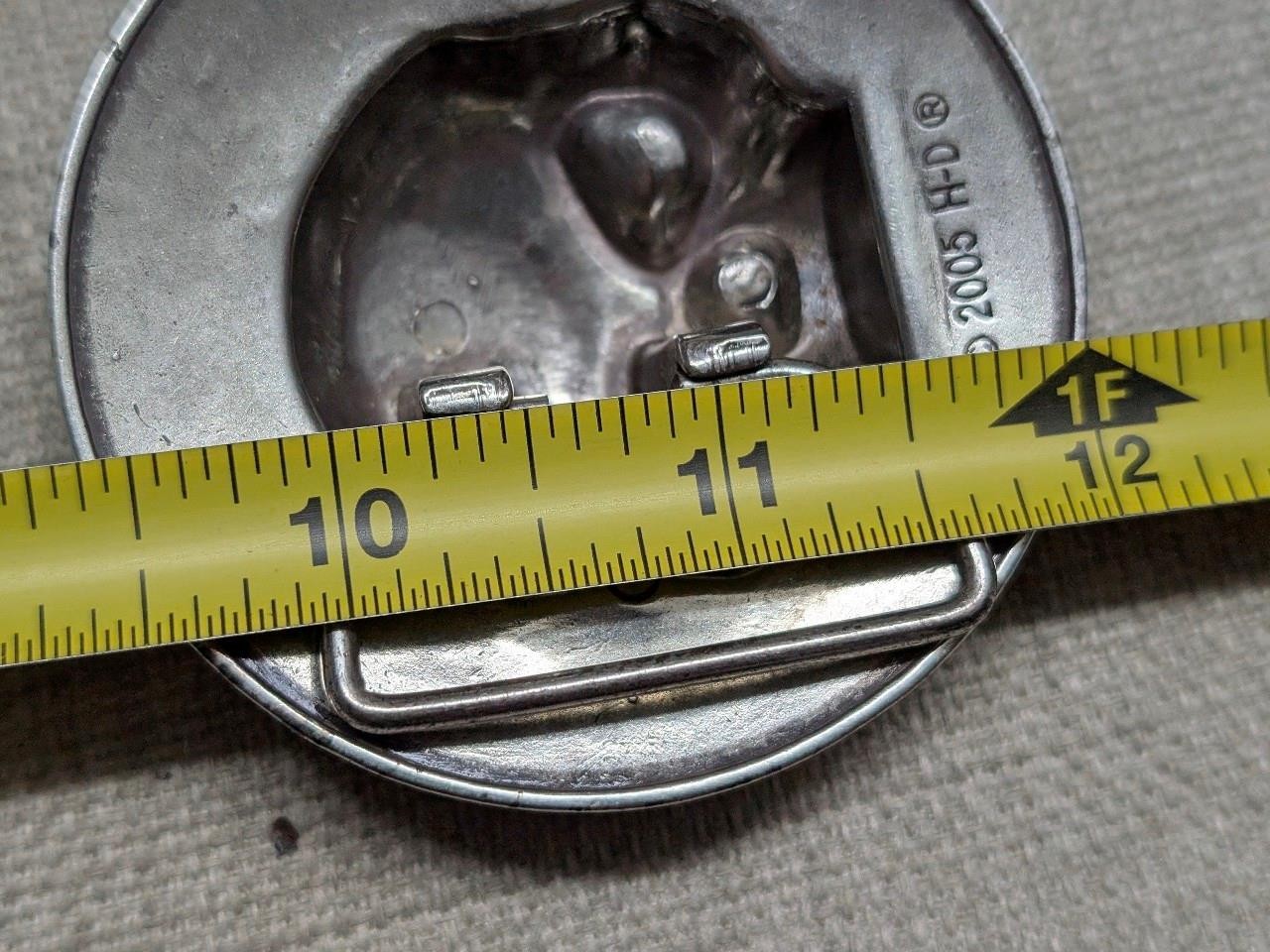 vintage WILLIE G belt buckle HARLEY DAVIDSON chrome metal SKULL motorcycle Y2K