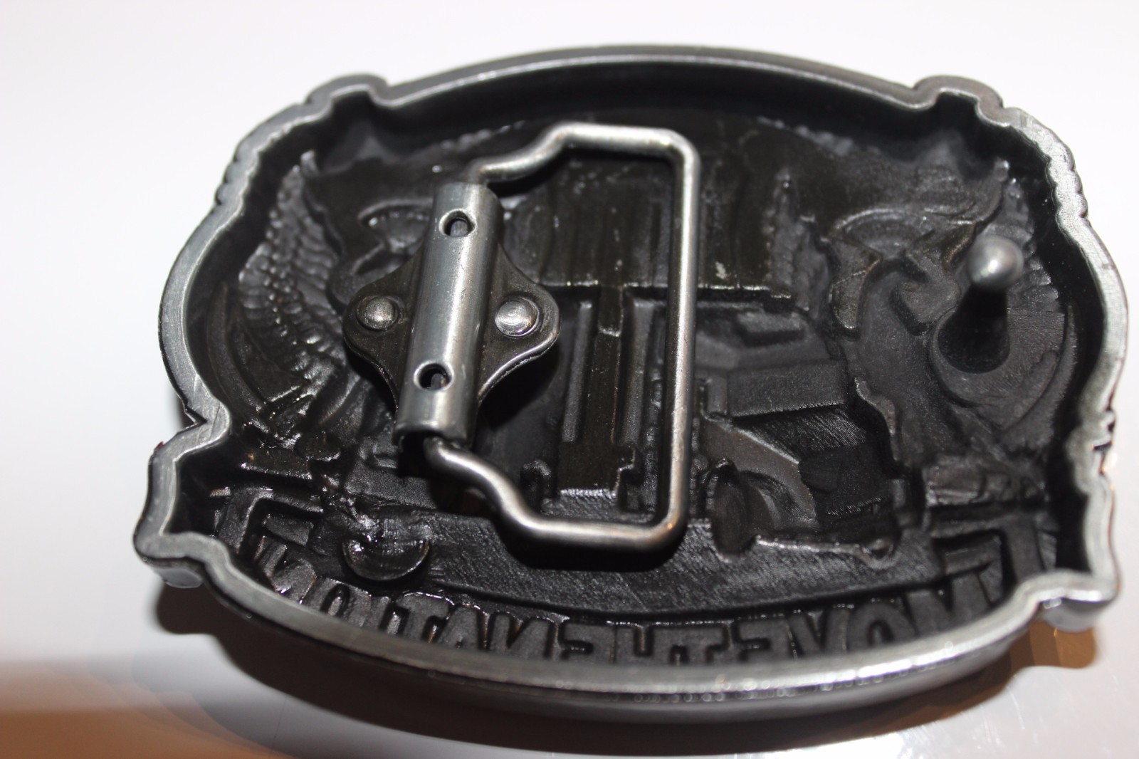 Truck Drivers « move the nation »Pewter Finish Metal/Enamel BELT BUCKLE kenworth m
