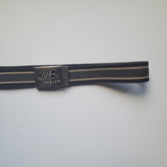 The North Face Canvas Belt Silver Buckle Striped Black Tan Accessories