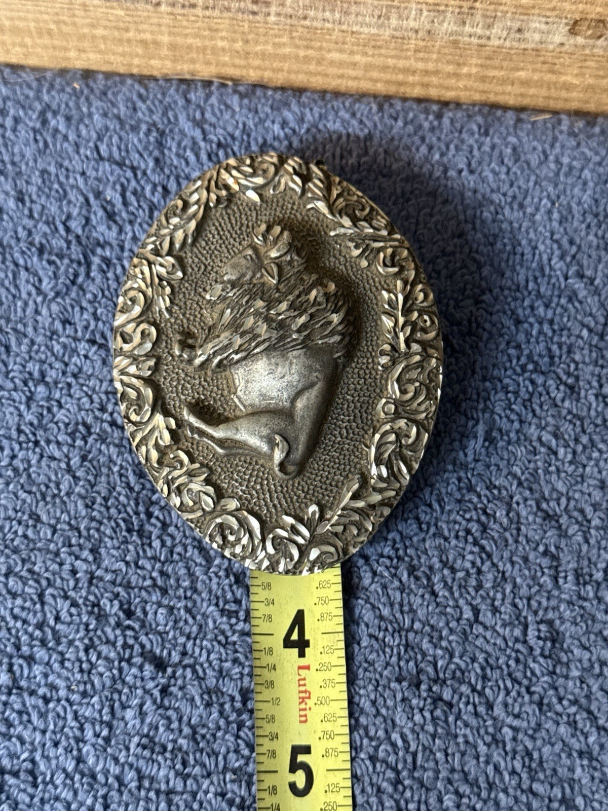Vintage EGE American Bison Pewter Belt Buckle Buffalo 1993 Made In USA