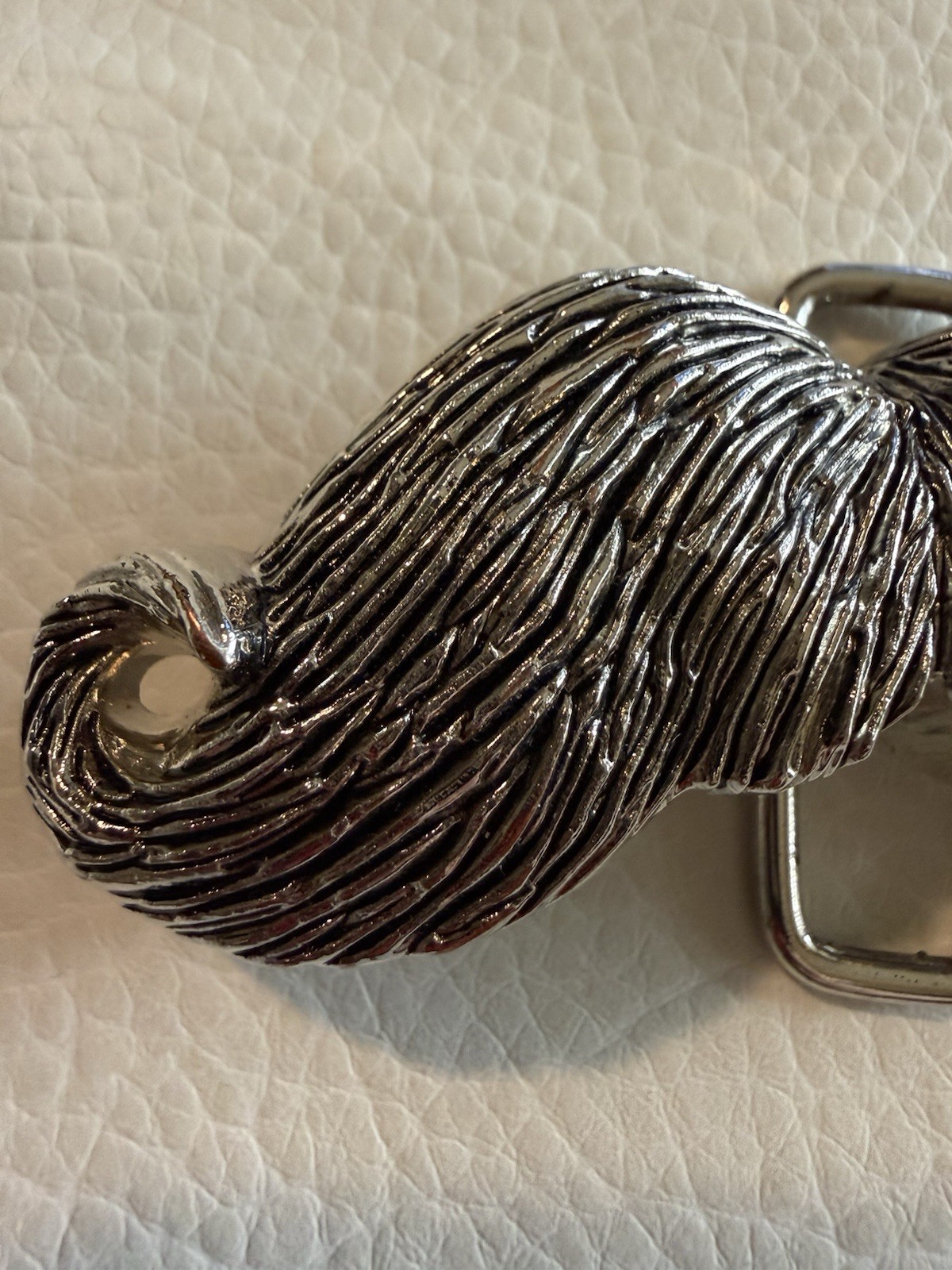Buckle Rage Handlebar Mustache Novelty Belt Buckle Silver Tone Hipster Kitsched