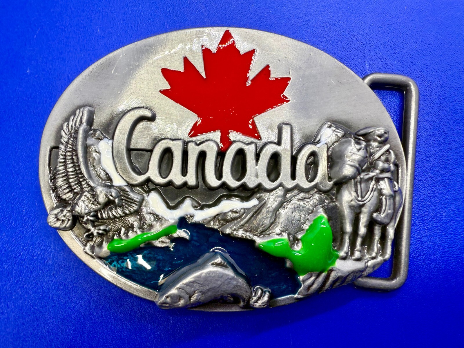 Canada Beautiful Country Commemorative Nature Wildlife Fish Scene Belt Buckle