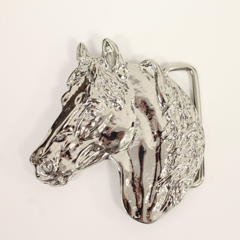 Horse Head Belt Buckle Jet Hematite – Dark Gem Look with Character