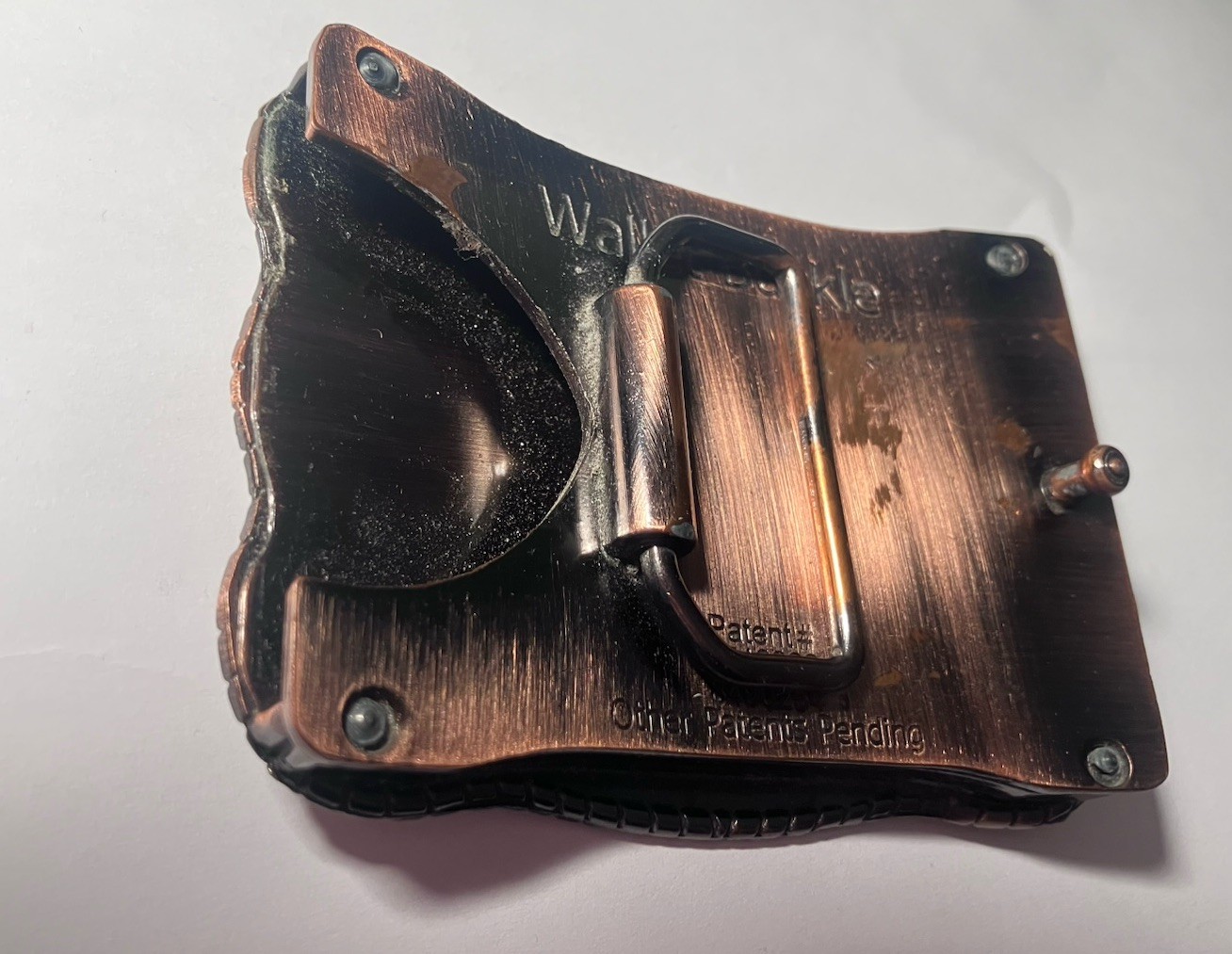 Laser Etched Walnut Wood American Flag Wallet Belt Buckle