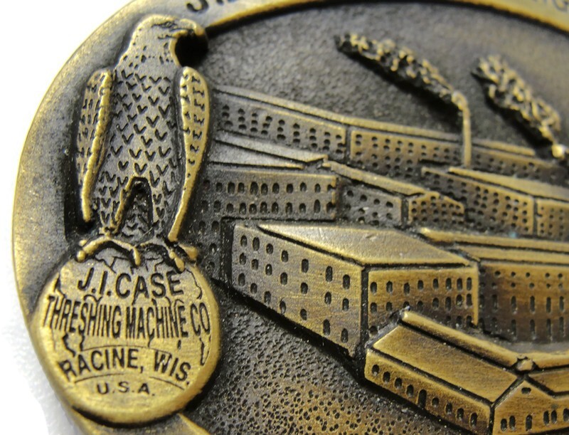 Vintage Belt Buckle J.J. Case Threshing Machine Racine Wisconsin USA Ltd Edition