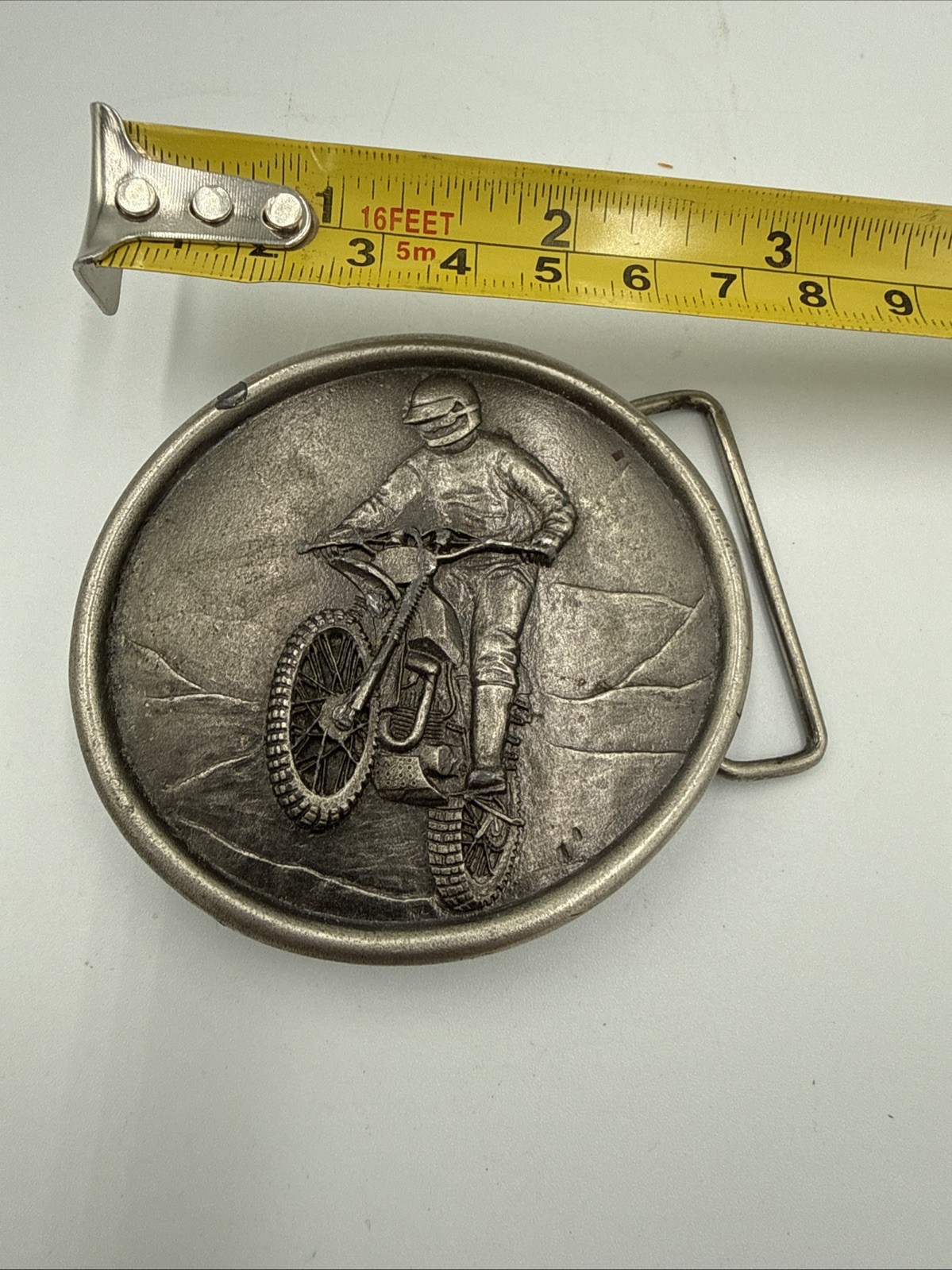 1976 Indiana Metal Craft Dirt Bike Motocross Motorcycle Racer Belt Buckle