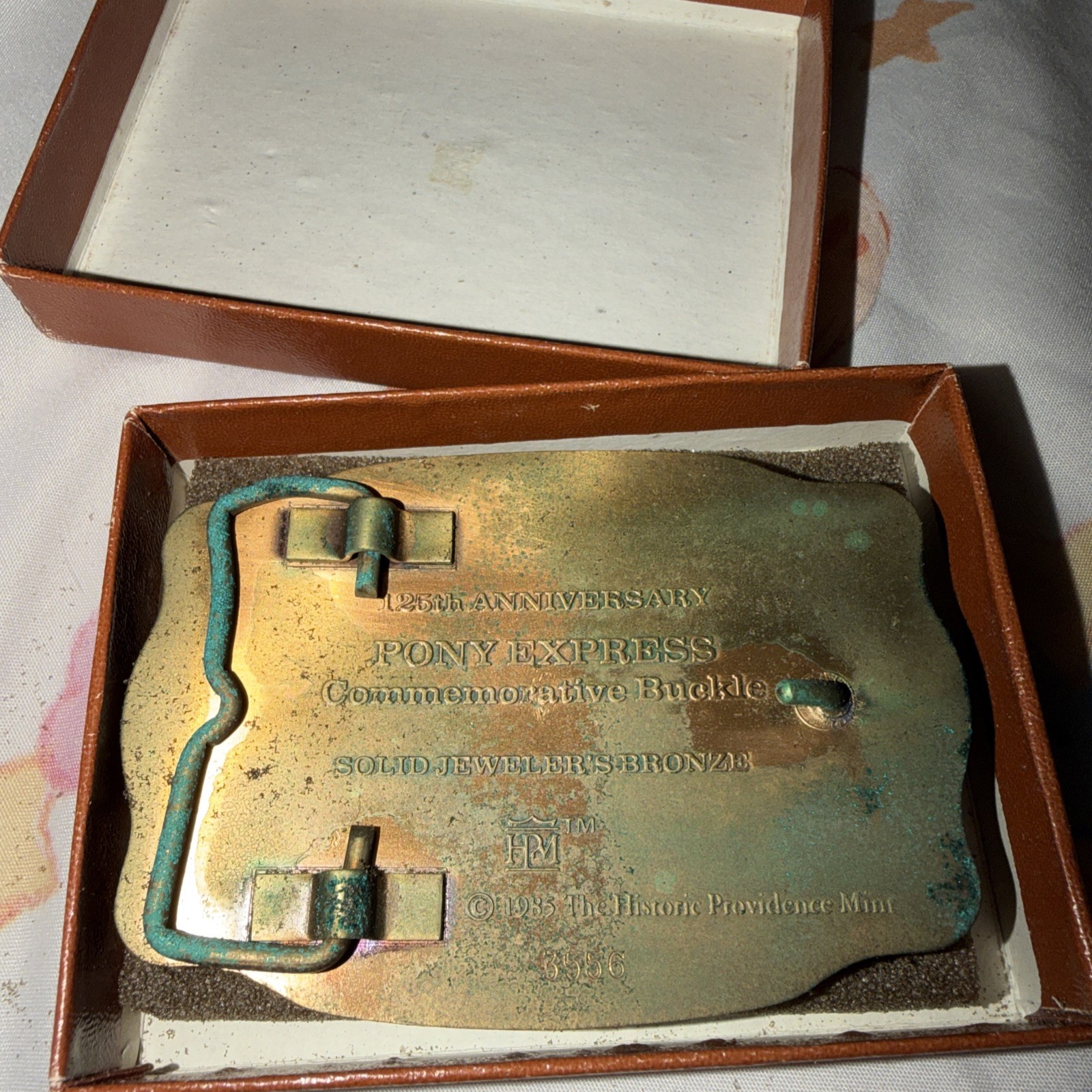 Pony Express Mail 125th Anniversary Belt Buckle 1985 Historic Providence