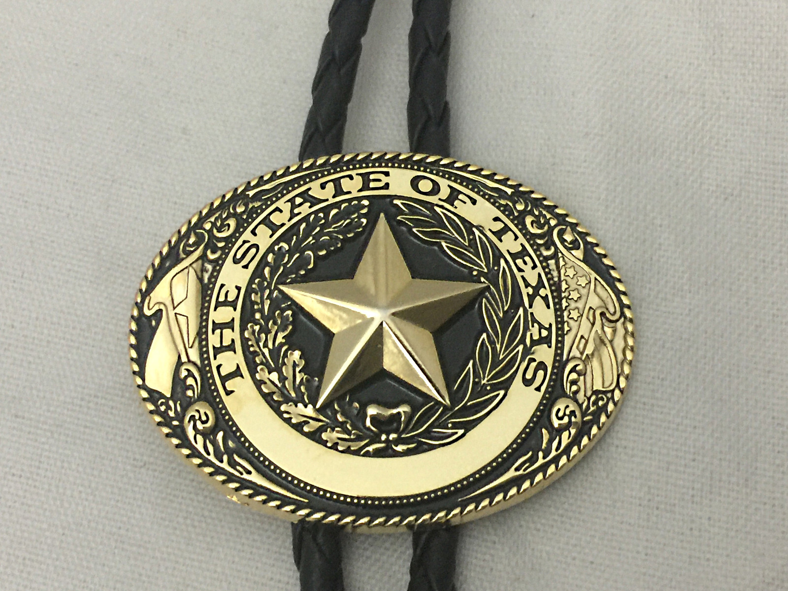 3 piece set Texas Seal Set: Belt Buckle, Bolo and Key Ring (Gold)