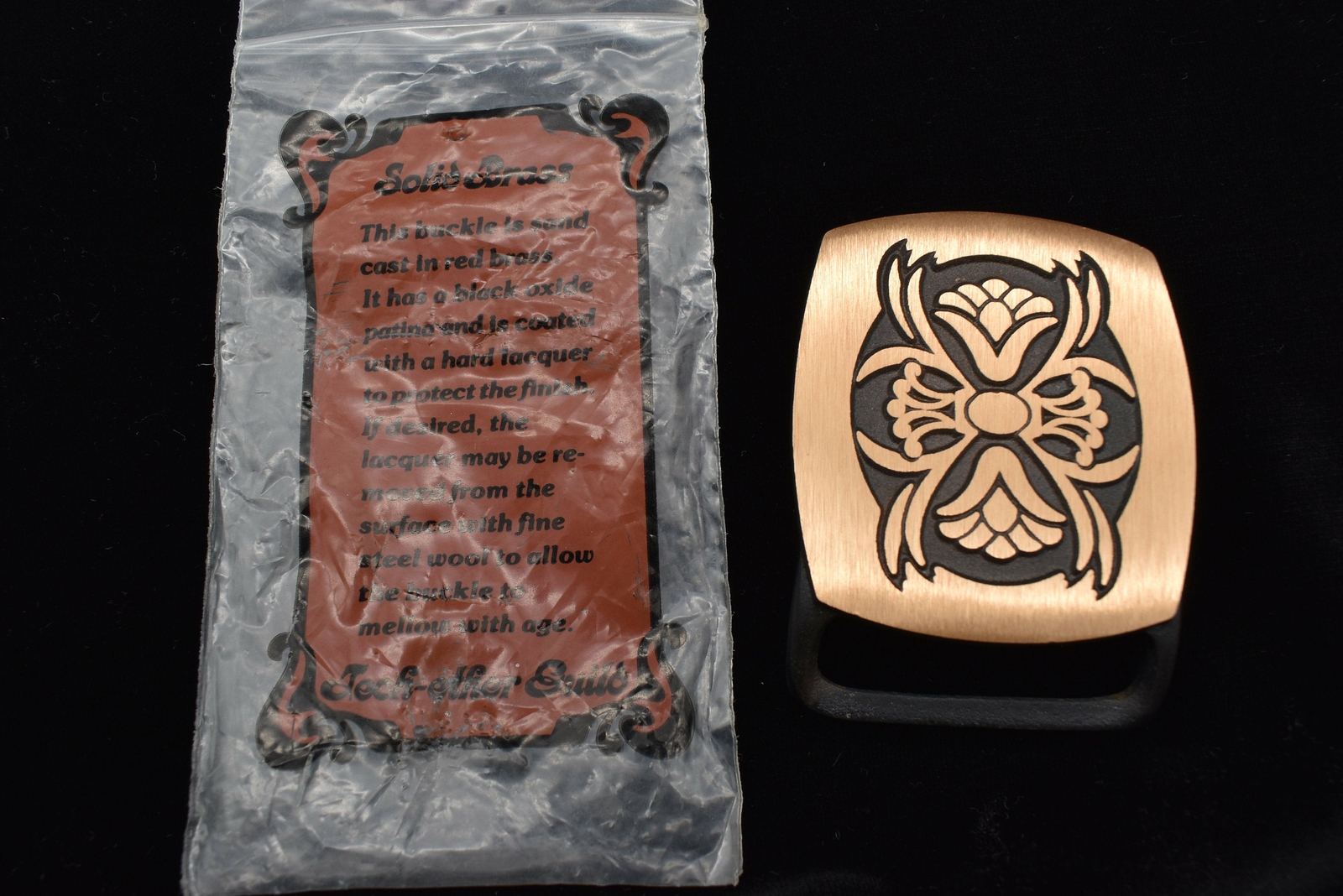 Tech Ether Guild « Narcissus » Vintage Solid Brass Belt Buckle