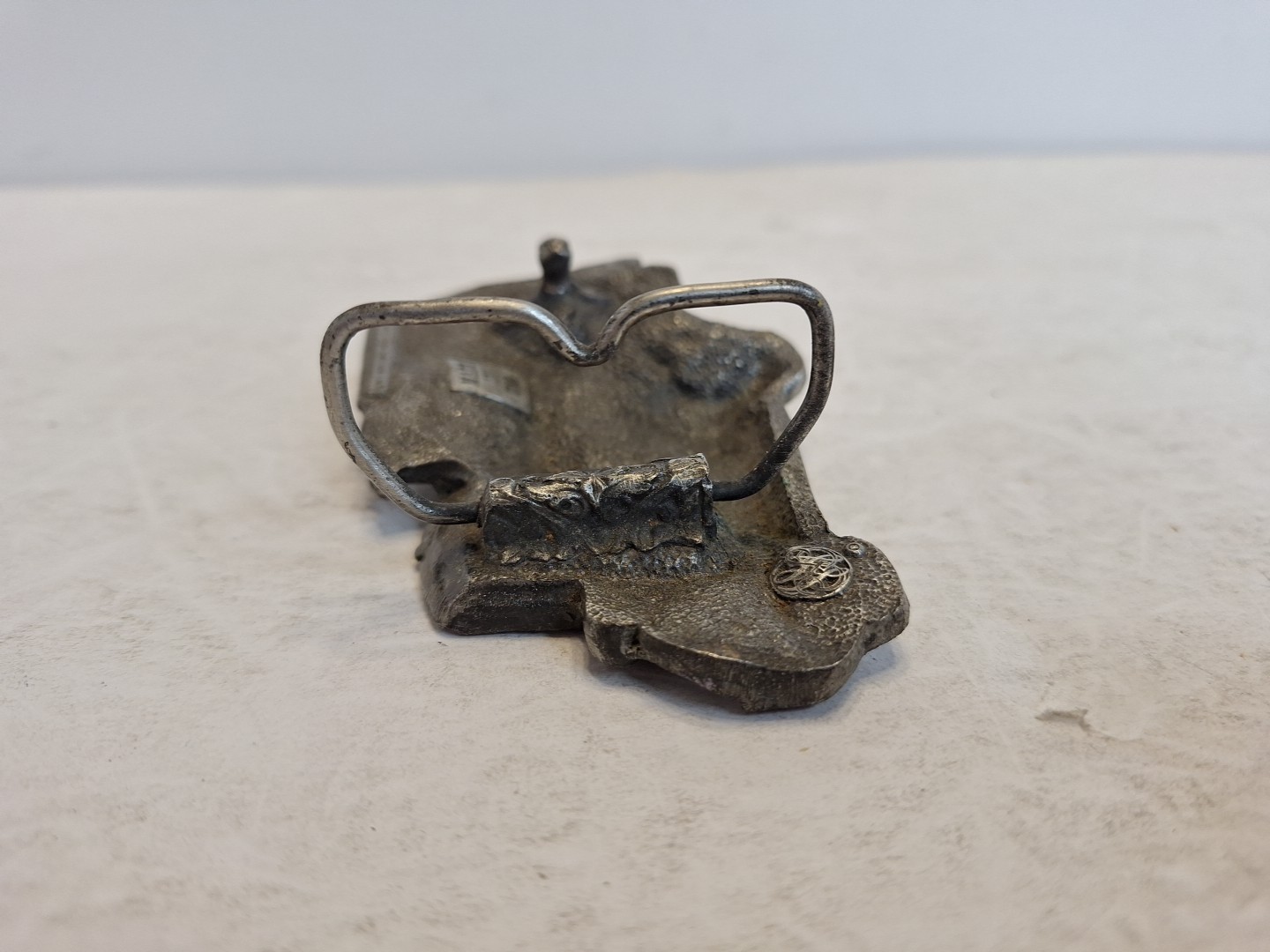 Vintage 1977 Cutout Bergamot Semi Trailer Belt Buckle Truck Driver Rig USA Y-38