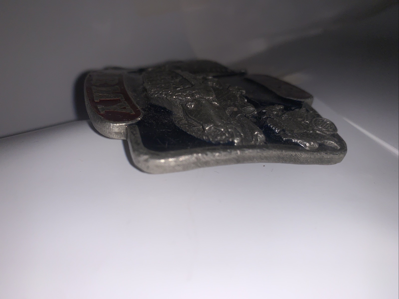 US ARMY TANK Flag Eagle Pewter BELT BUCKLE Made USA machines ,Man Steel & Pride