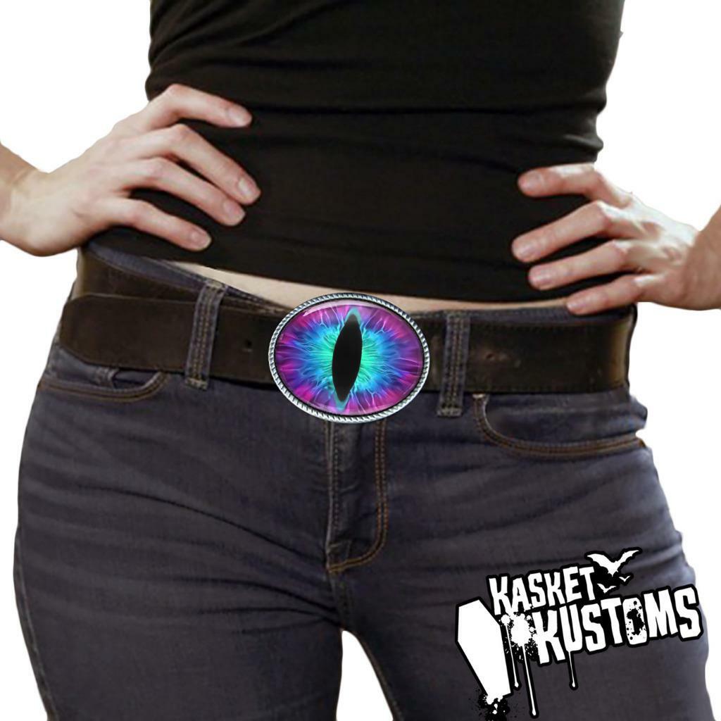 Purple Monster Eyeball Belt Buckle – Halloween Taxidermy Cosplay Buckle – 94-E