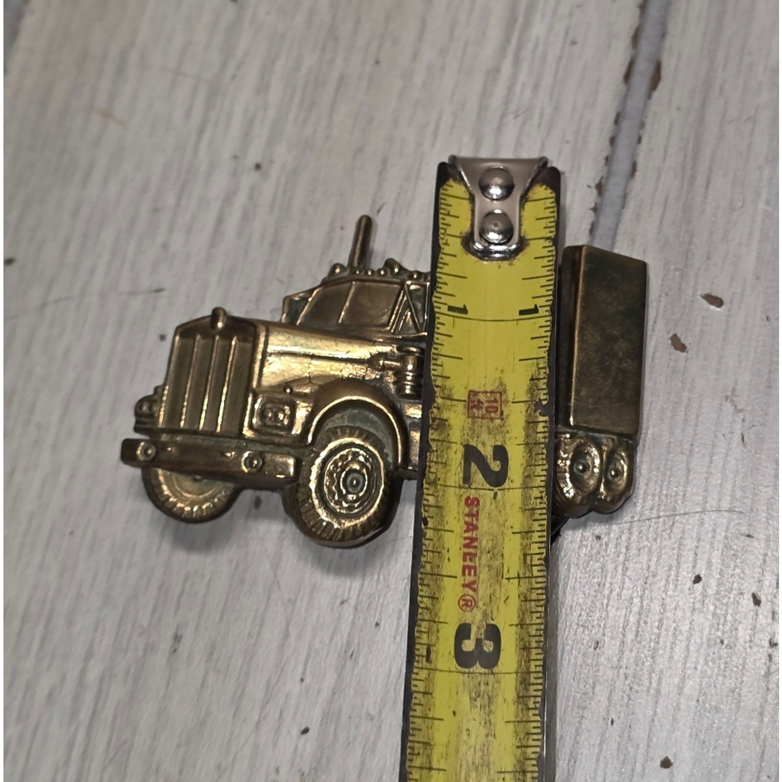 Vtg 1978 Semi Truck Long Nose Baron Belt Buckle Brass 6005 Trucker Western