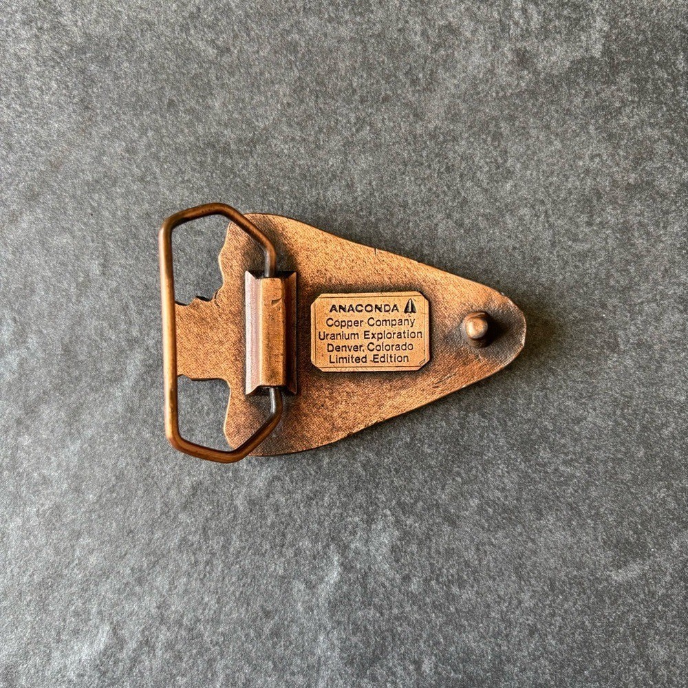 Anaconda Arrowhead Belt Buckle Antique Copper Limited Edition Uranium Denver CO