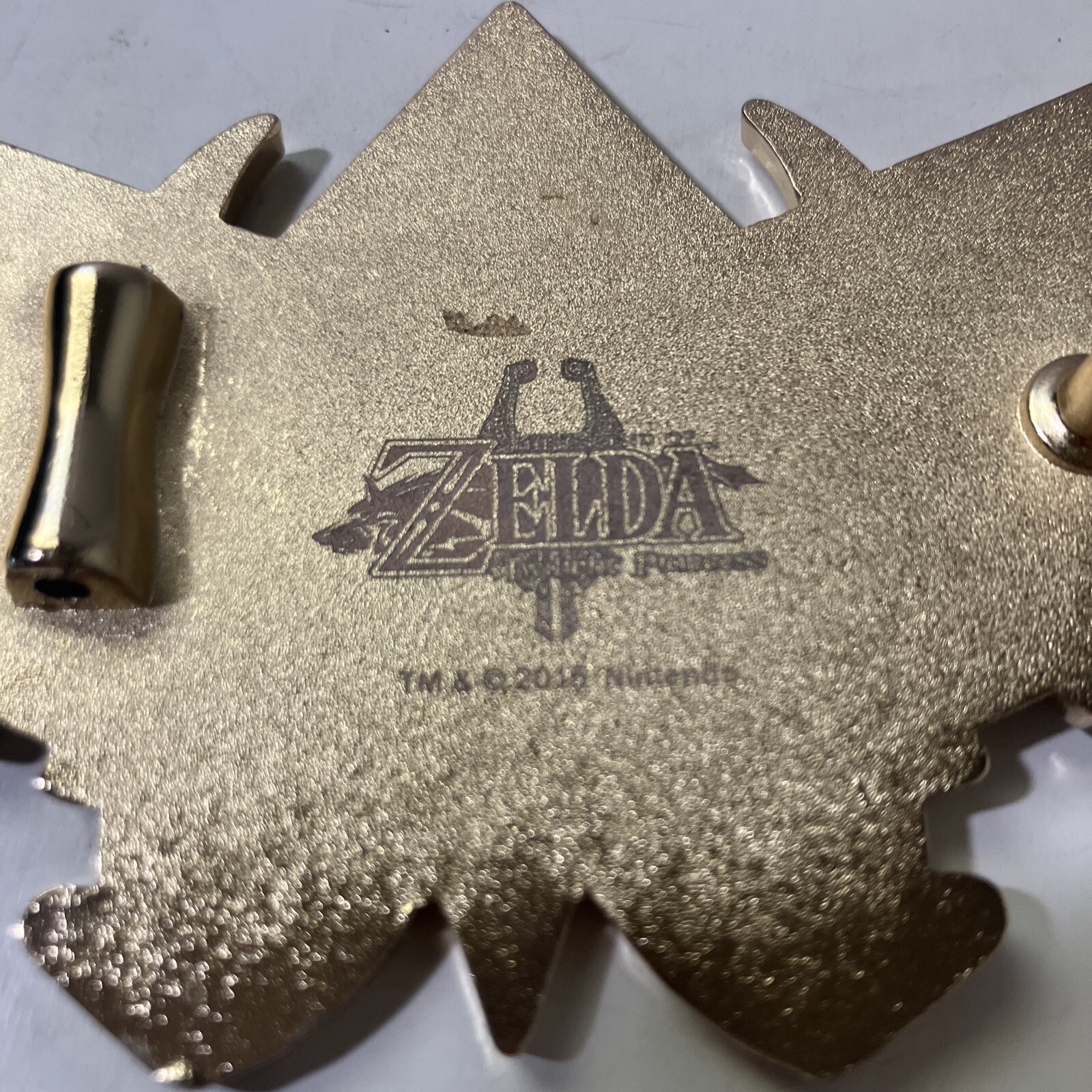 Nintendo Buckle The Legend Of Zelda Black and Gold Triforce Belt 4.75 x 2.75”